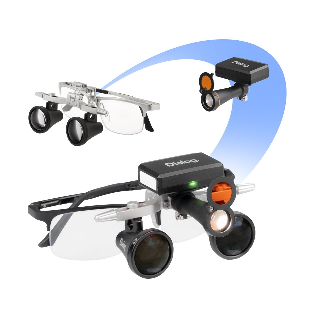 Комплект беспроводной осветитель + бинокулярные лупы Dialog
